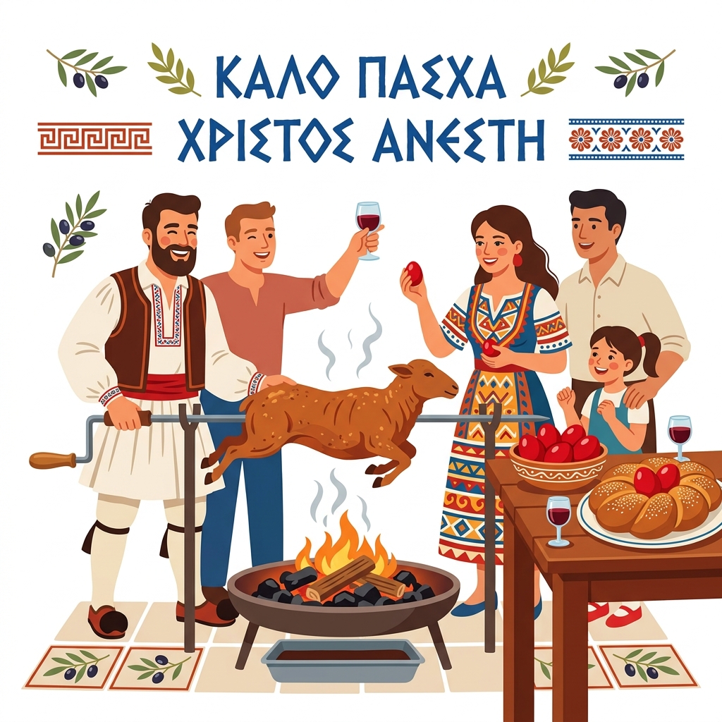 Greek Easter illustration